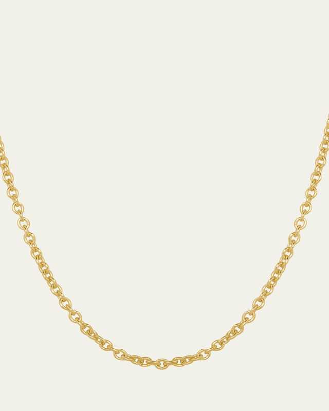 Adjustable Cable Chain Necklace in 14K Yellow Gold, 20"L